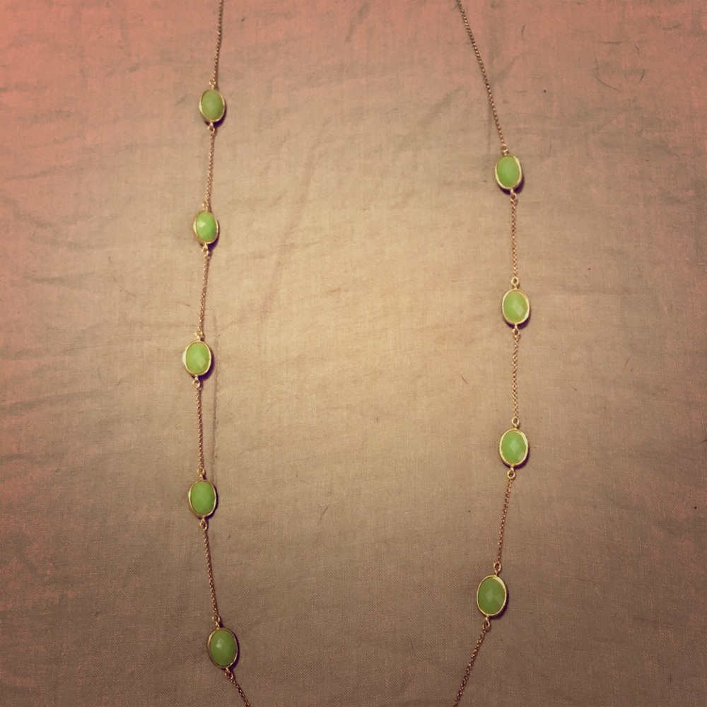 Long gold necklace